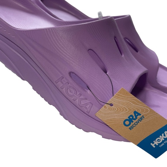 Hoka NWT Ora Recovery Slide 3 Violet Bloom Size M12 W14 - Picture 2 of 9